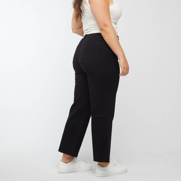 NWT Oliver Logan Abderdeen Ankle Crop High-Rise Black Jeans Sustainable Size 26 - Picture 3 of 7